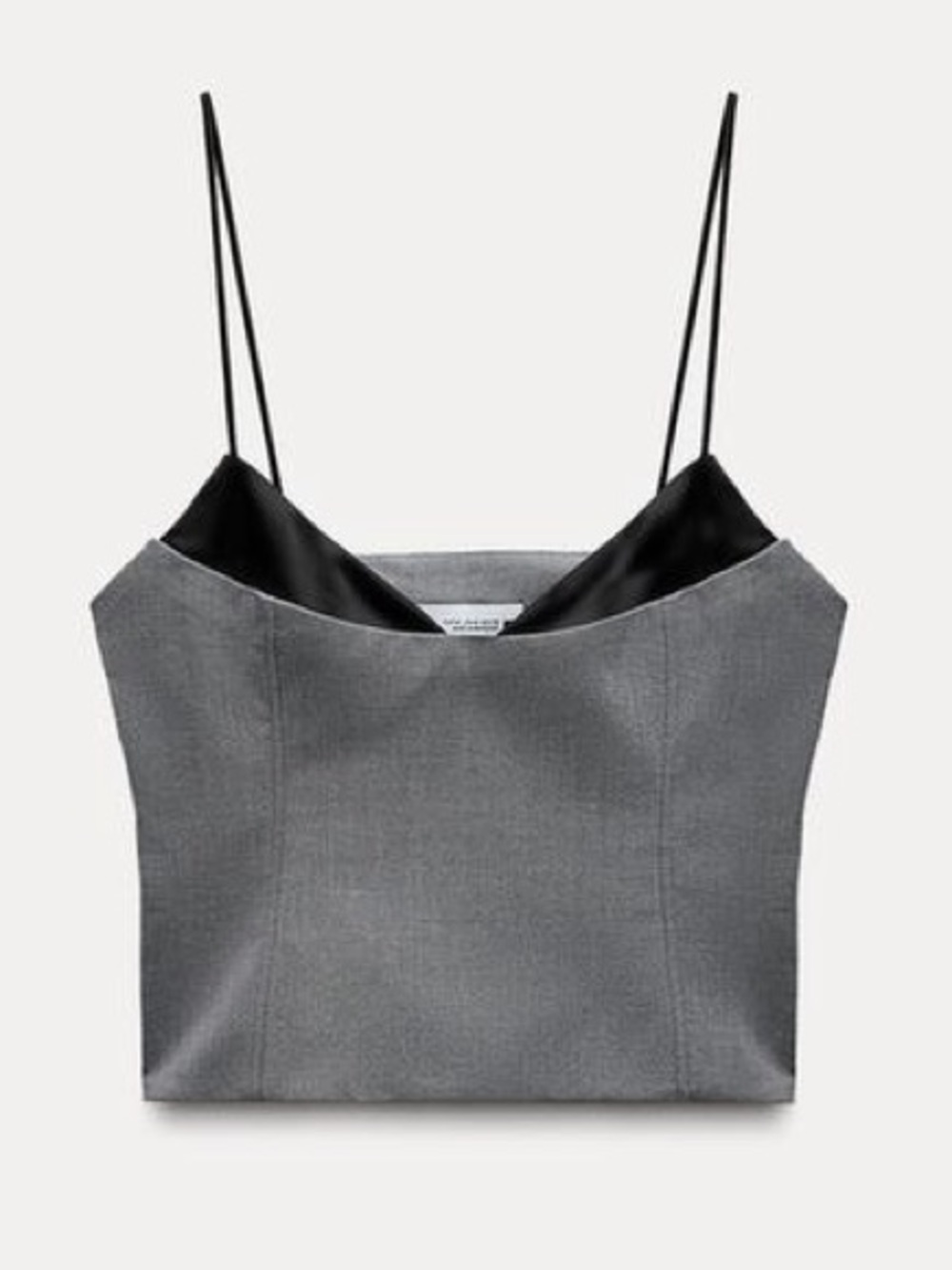 NWT ZARA Satin Effect Cropped Corset Cami Top – Large